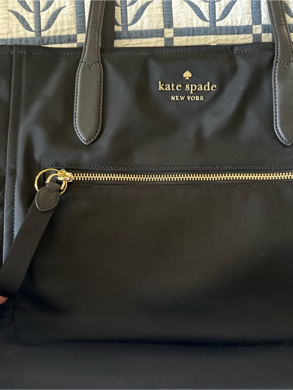 kate spade Black Nylon Tote with Front Zip Pocket - Picture 2 of 5